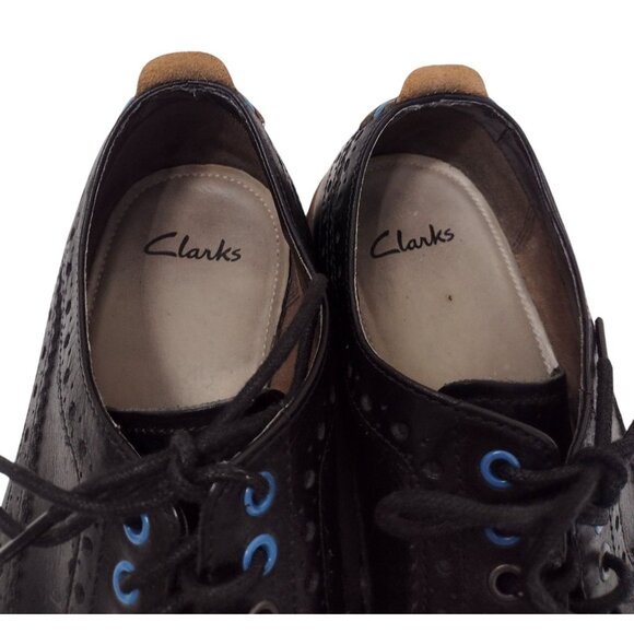 Clarks Pitney Limit Mens Oxford Wingtip Leather Shoes Size 11.5 Black Preppy main image 2